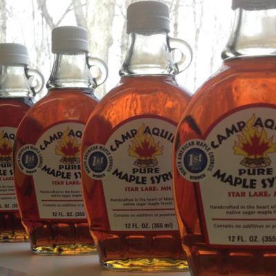 Final product bottles of syrup